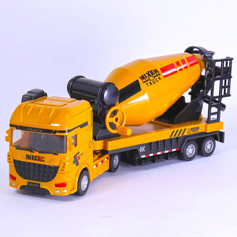 好沐音(haomuyin)儿童工程拖车玩具车头转向搅拌车挖掘机运输车模型