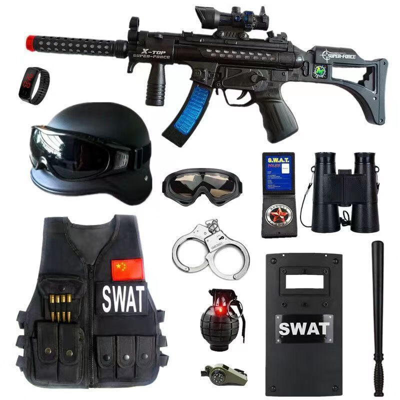 执爱儿童小警察玩具枪套装特种兵演出服玩具枪黑猫警长吃鸡大全套装备