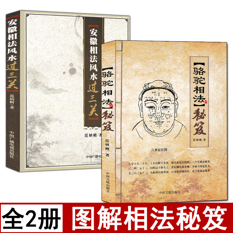 全套2册 骆驼相法秘笈 安徽相法风水过三关范炳檀著六定位图男女手相