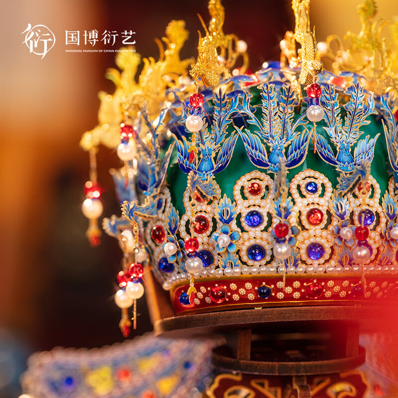 中国国家博物馆孝端皇后凤冠金属拼装玩具文创摆件手工创意送朋友国潮生日礼物 九龙九凤冠金属拼装玩具