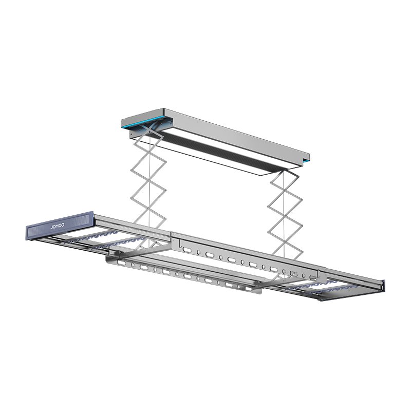 九牧（JOMOO）电动晾衣架阳台纤薄语音照明可升降伸缩烘干智能隐形自动晾衣架 【大间距晾晒】002白：语音+照明+伸缩杆