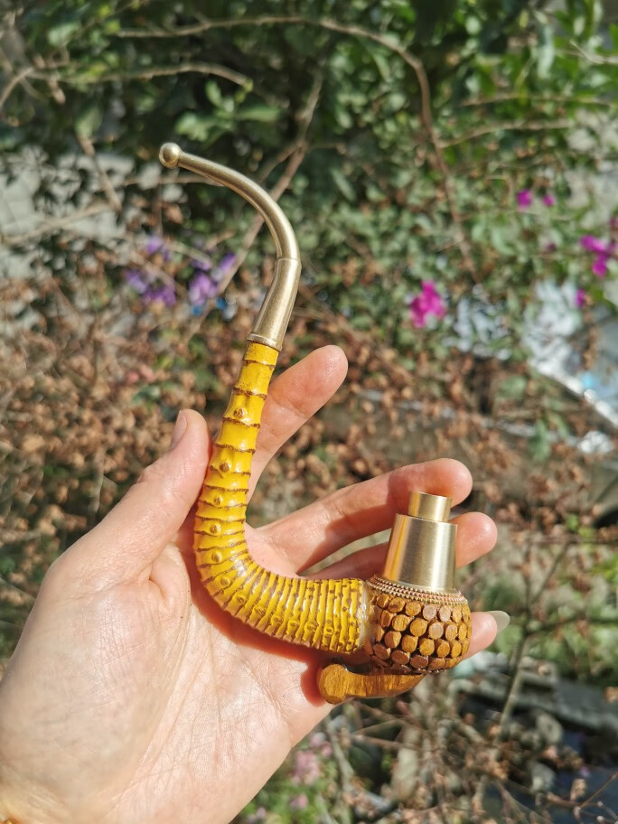 山头林村贵州竹子烟杆竹根老巴斗民间特色雕刻式土