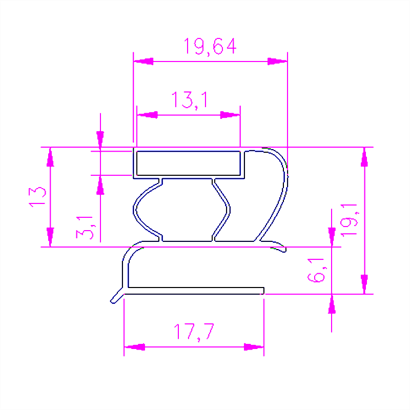 条强磁性两门三门操作台冷柜门胶条胶圈卡条 ga004款/一个门封条价格