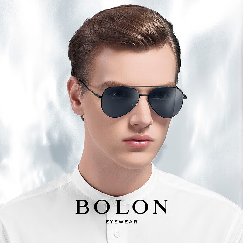 BOLON暴龙太阳眼镜女款高清偏光镜驾驶开车显脸小墨镜蛤蟆镜可配近视男 BL8010C10蓝灰【高清偏光】