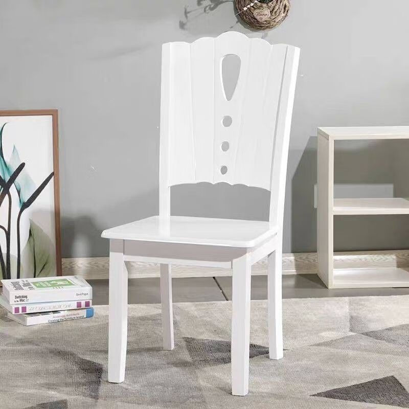 简约白色休闲餐桌椅子凳子家用地中海靠背餐椅 兰花椅 2把椅子价格