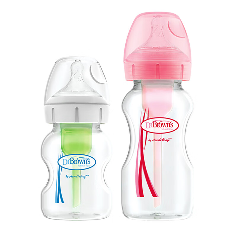 布朗博士新生儿奶瓶  防胀气婴儿奶瓶 轻便耐摔 新生PP材质套装270ml+ 150ml 1-3月