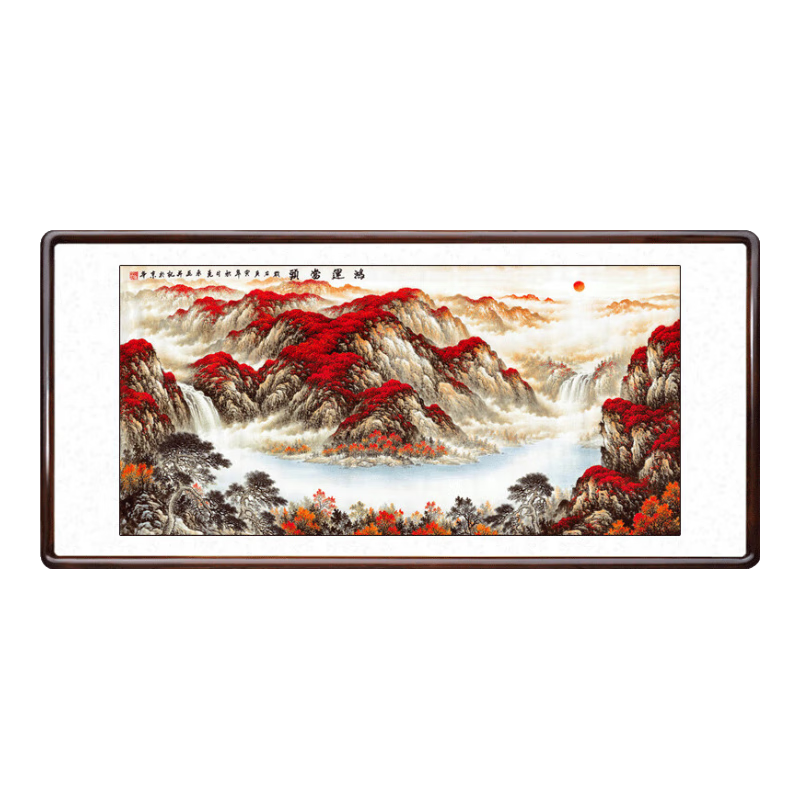 ����ɽˮ����ɽͼ����װ�η羰��ˮ���Ʊ���ǽ���˵�ͷ�칫�����ҹһ� ���˵�ͷB�¿�ͭ�ǹ��� 213*78cm/����ʵľ���