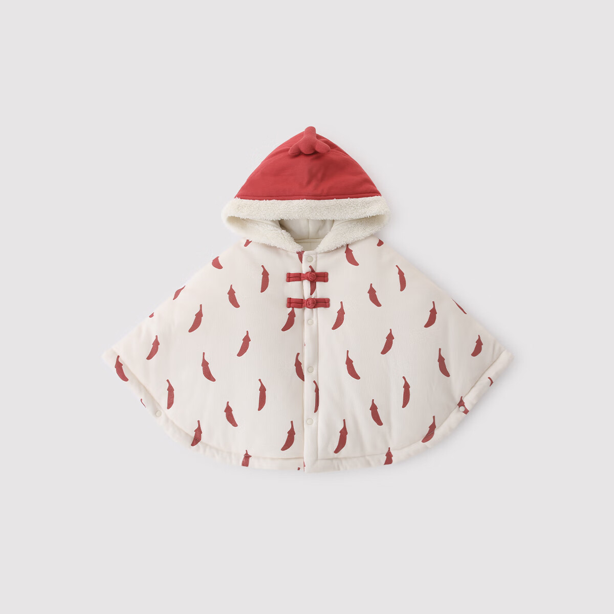 巴厘小猪宝宝外出披风斗篷秋冬季女童拜年服防风棉袄加厚保暖冬装儿童外套 天之椒子 120