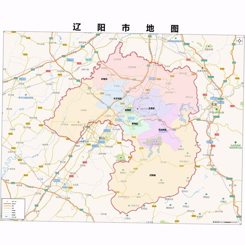 2024新款辽阳市地图贴图 办公室挂图 高清防水墙壁装饰画定制地图