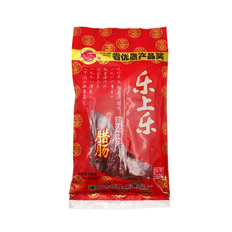 隽颜堂广东揭阳特产乐上乐腊肠香肠煲仔饭袋装猪肉肠腊味406克两件