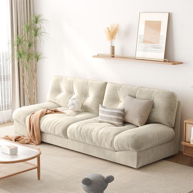 云初墨云朵沙发意式奶油轻奢小户型客厅公寓双人家用可拆洗布艺沙发网
