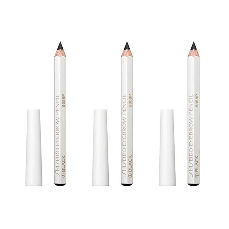 【日本直邮】Shiseido资生堂 六角眉笔 防水防汗易上色1.2g 自然不晕染 1#黑色3支