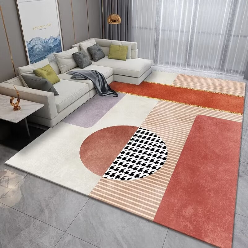 KAYE地毯客厅免洗加厚家用茶几沙发垫大尺寸卧室房间轻奢高级感床边毯 LUX-T20 120x160 cm【卧室床边毯】