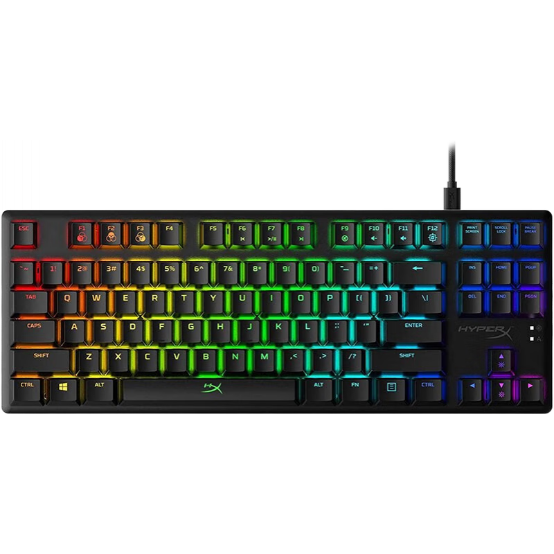 极度未知  Alloy Origins Core 有线机械游戏键盘 87键 USB口 无数字键小巧便携坚固稳定RGB背光 红轴