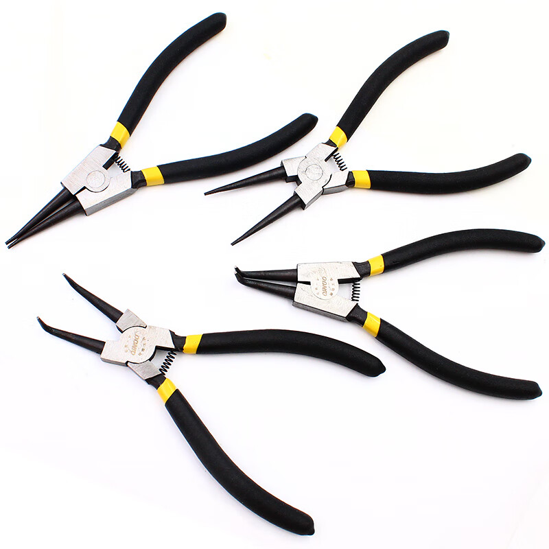 唔哩外用/内用直头弯头沾塑柄卡簧钳子轴用挡圈钳孔用卡簧安装拆卸钳