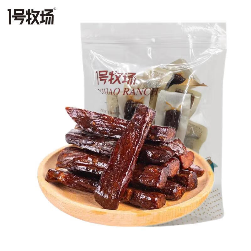 1号牧场手撕风干牛肉干内蒙特产休闲零食肉干肉脯手撕五香300g年货