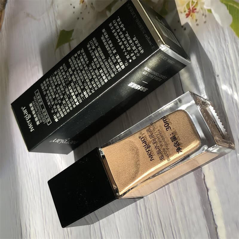 美肌颜(mergian)泡泡水粉底液持久不脱妆遮瑕控粉底液混干油皮敏感可用 30ml