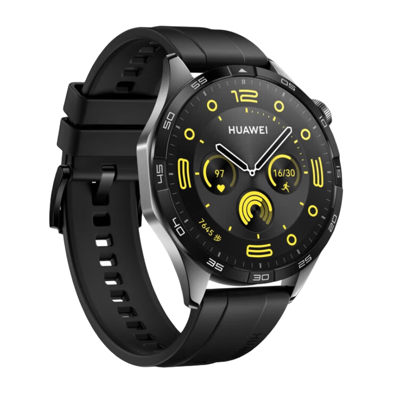 HUAWEI 华为 WATCH GT4 智能手表 46mm 曜石黑 氟橡胶表带