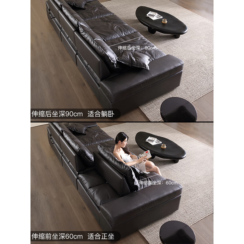谷空间 可移动头层牛皮沙发真皮沙发靠谱吗？体验一说真实感受-图片2