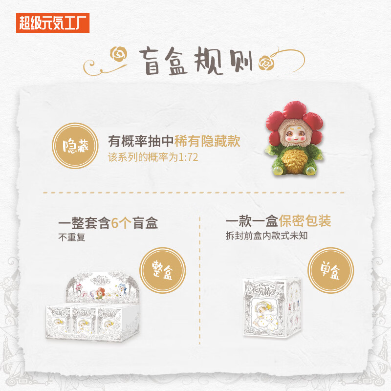 超级元气工厂甜想TimeShare花房精灵Cino毛绒盲盒公仔女生礼物手办玩具摆件 单盒（随机发不支持指定款式） 不支持无理由退款 端盒请拍6个