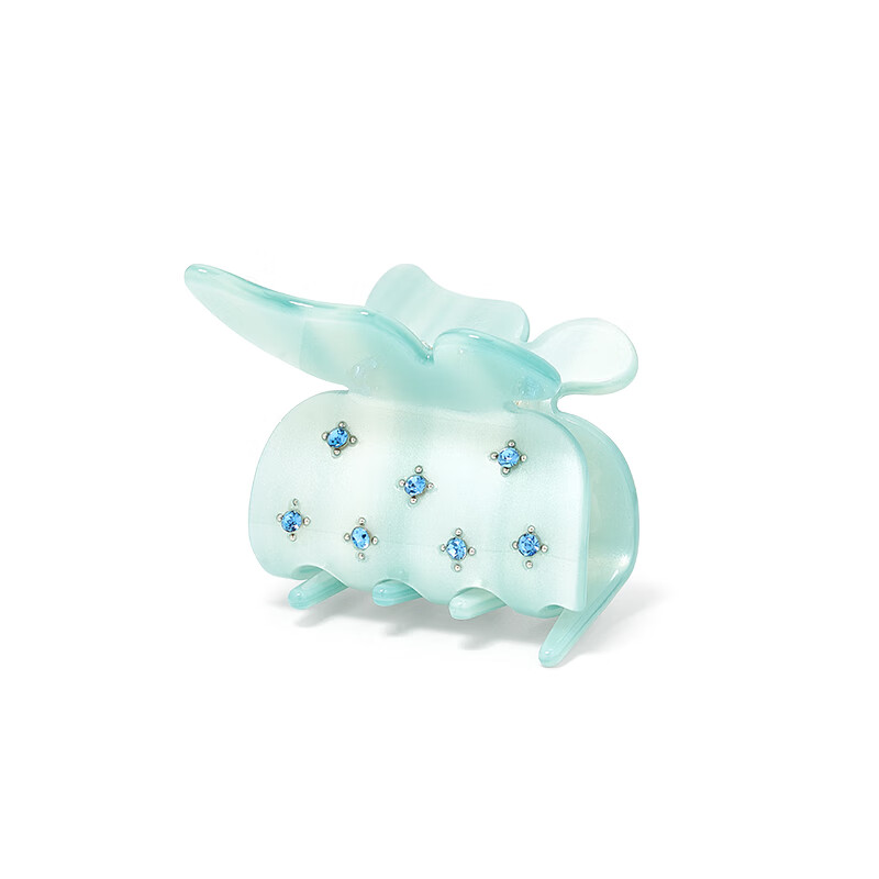 sundyhoney蓝精灵蝴蝶抓夹高颜值醋酸发饰时髦镶嵌中号鲨鱼夹发夹 浅