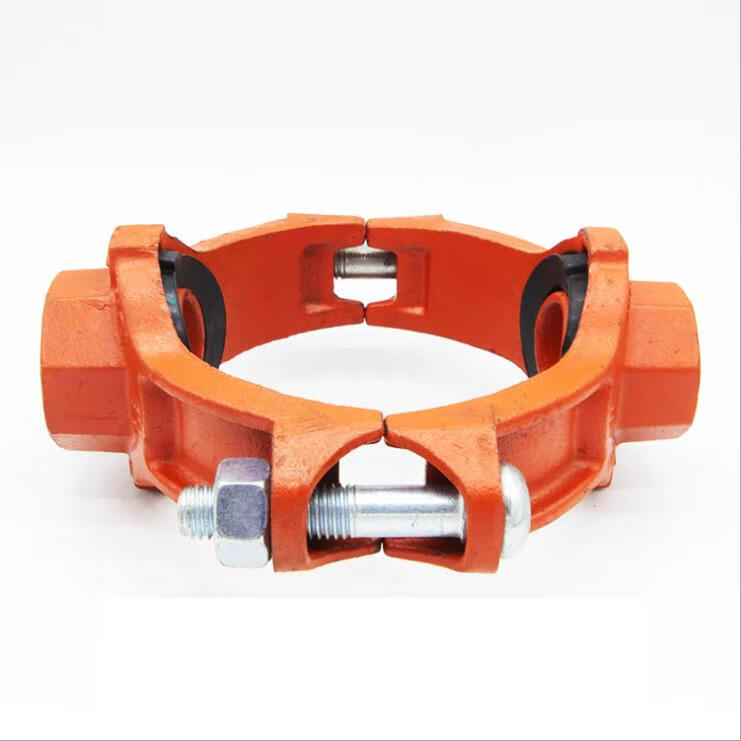 机械四通114机四内丝螺纹卡箍114沟槽机械四通100消防刚卡 dn50*25