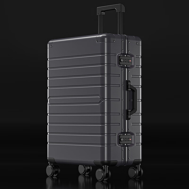EBEN高档拉杆箱铝镁合金密码箱28吋旅行箱男士登机箱20英寸8095箱子 灰色 20寸