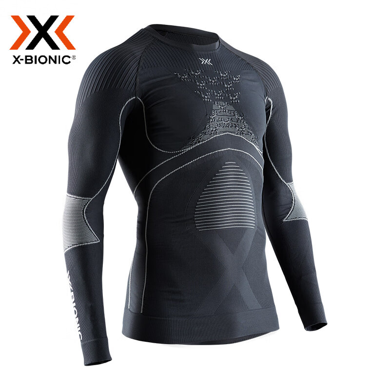 X-BIONIC全新4.0 聚能加强男运动裤上衣滑雪跑步压缩保暖功能内衣 XBIONIC 男款上衣 炭黑/珍珠灰G087 S