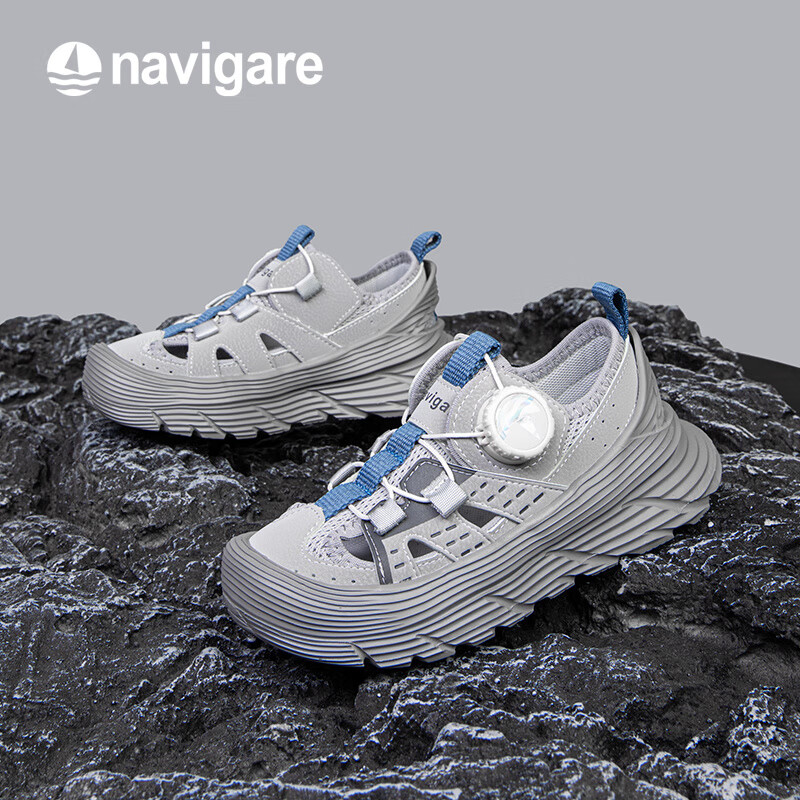 纳维凯尔意大利小帆船儿童鞋夏季新款中大童透气凉鞋耐磨防滑男童
