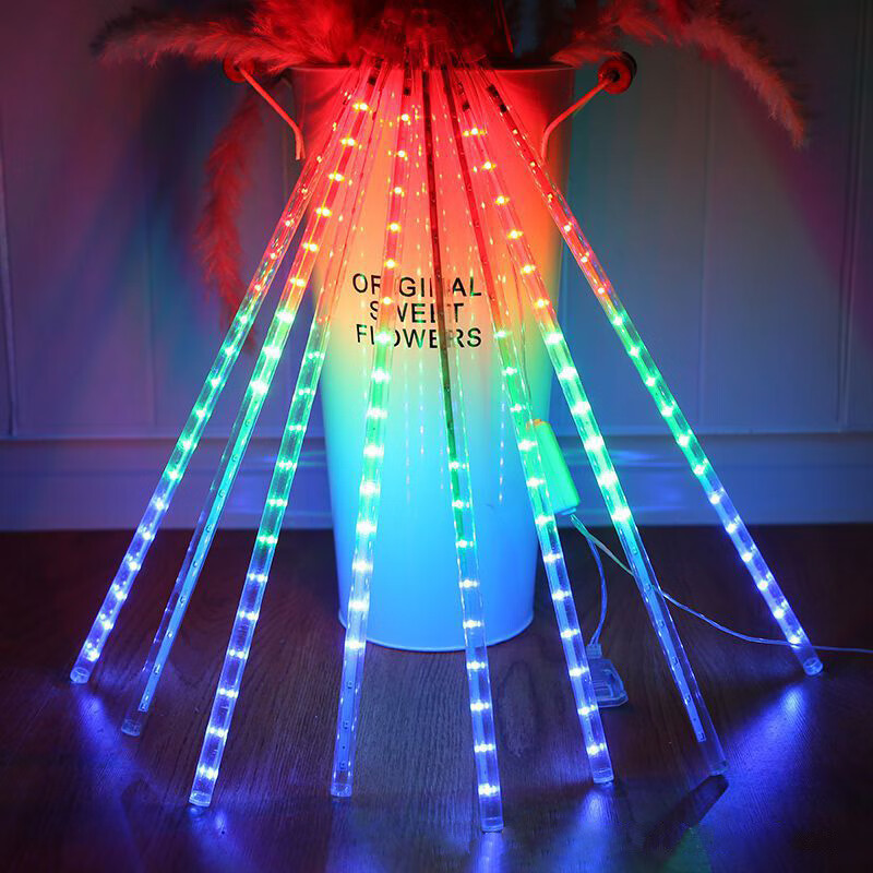 科明（KOMEE）LED流星雨彩灯户外防雨挂树贴片冰条管灯 贴片高亮80cm8根装彩色