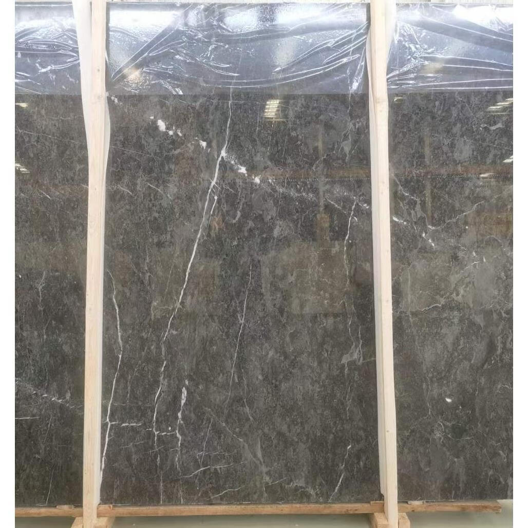 润华年星耀灰大理石别墅背景墙地板石材飘窗大理石板餐桌面板门槛石 