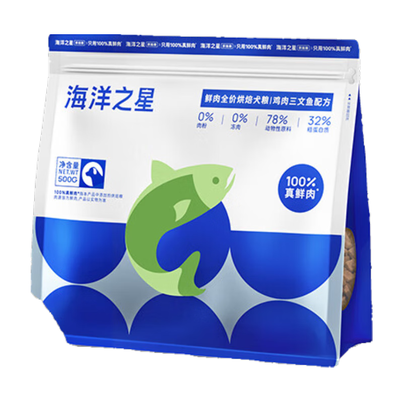 海洋之星 鸡肉三文鱼烘焙犬粮 500g