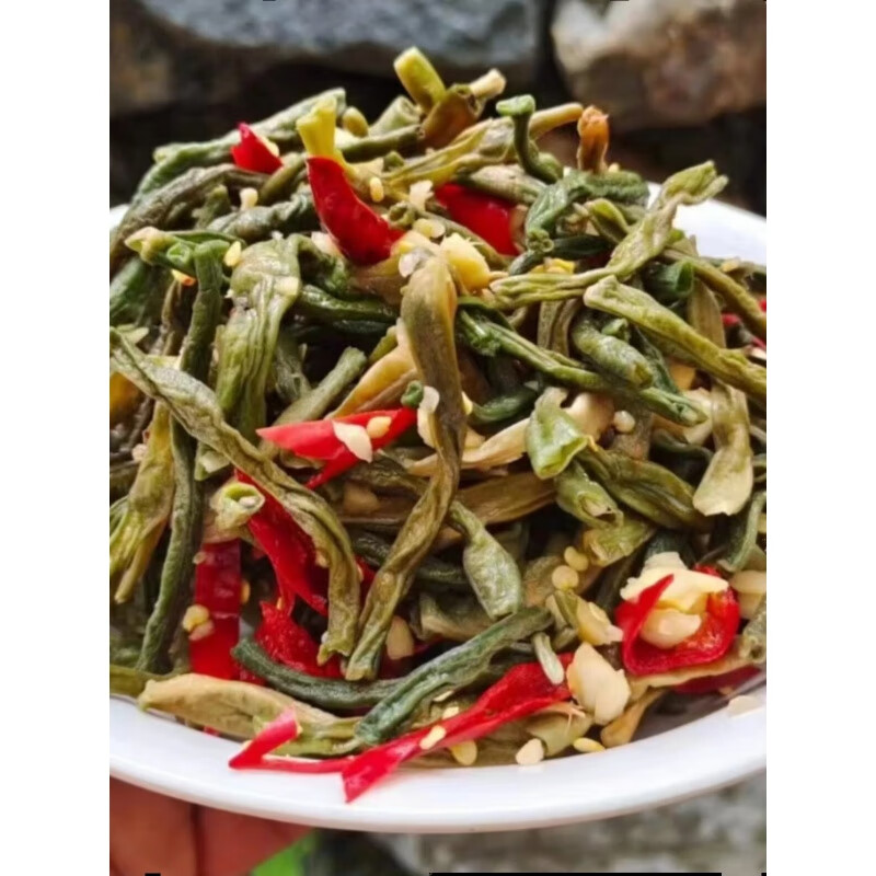 虎钢馋安康汉阴皮豇豆手工陕西干菜散装陕南石泉特产紫阳腌盐豇豆