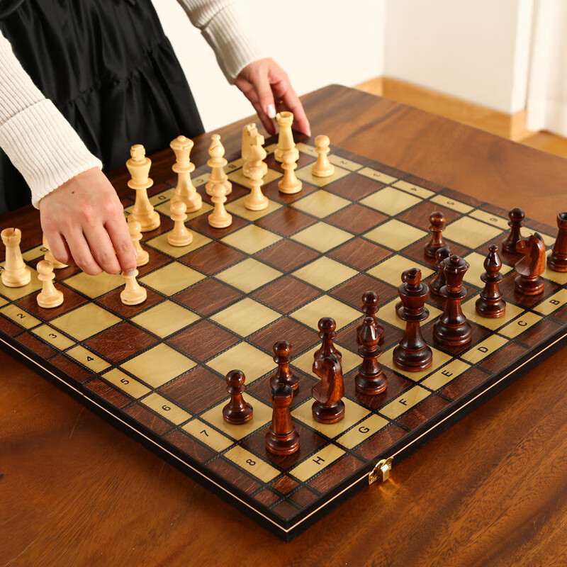 优猎国际象棋磁性高档实木折叠棋盘儿童入门成人比赛专用特大号chess