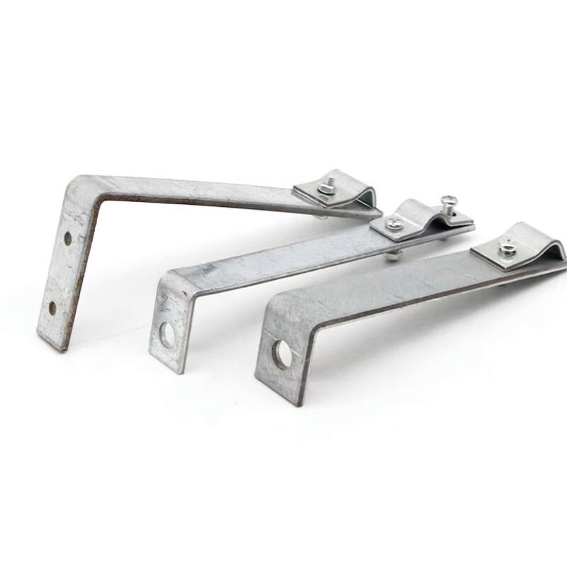 仁聚益定制镀锌扁钢避雷支架避雷卡防雷卡顶部双卡双螺丝夹圆钢夹扁钢