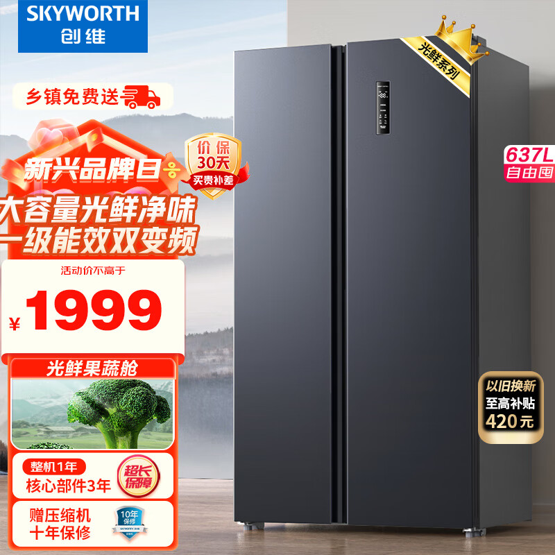 创维BCD-637WKPSN冰箱实用性高，购买推荐吗？最真实的使用感受分享！商品图