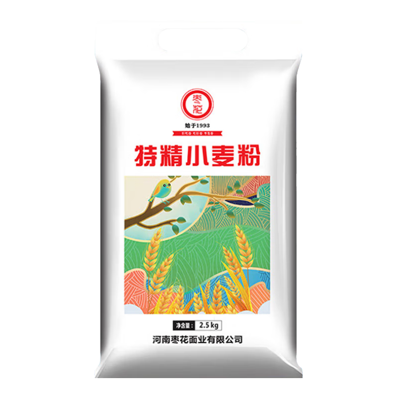 棗花面粉 5斤 戀家小麥粉包子饅頭餃子小麥粉河南麥芯粉全麥粉烘焙粉 棗花面粉5斤