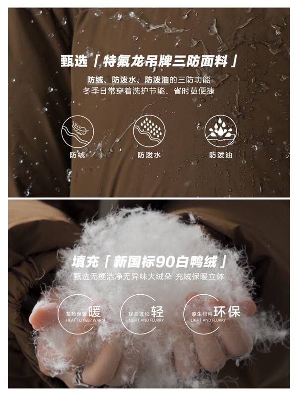 CHIC VEN 2025冬季新品90白鸭绒保暖三防立领短款羽绒服外套女chicven 黑色 M