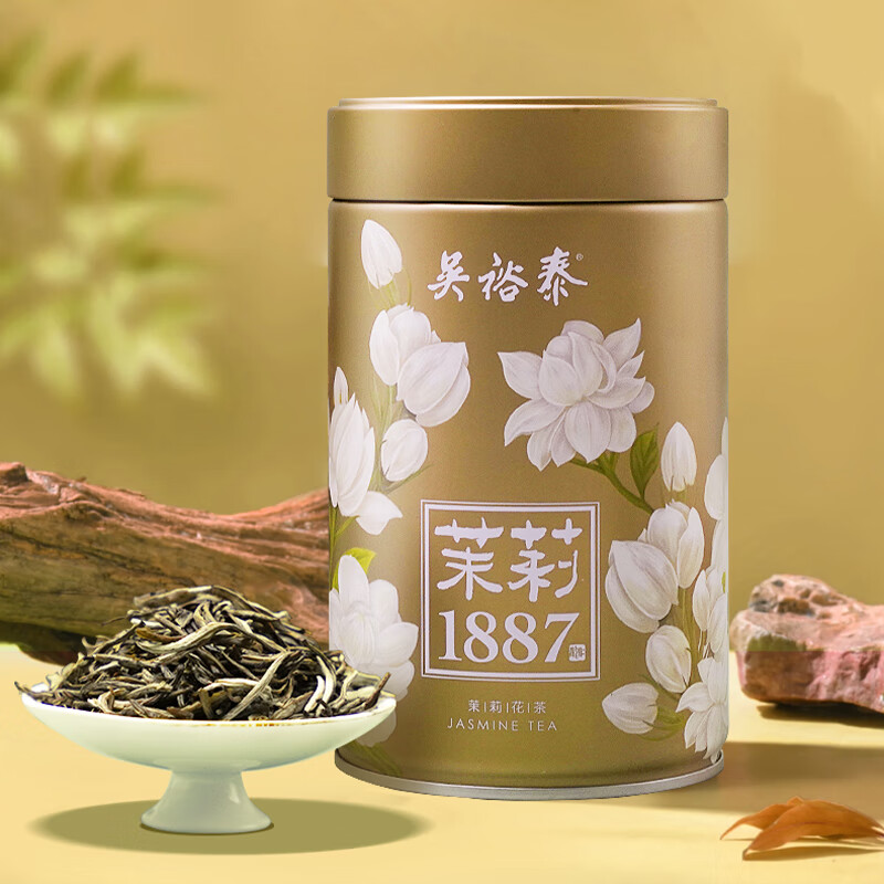 吴裕泰茉莉花茶招牌茉莉1887清香型特种120g八窨大纯芽鲜爽罐装
