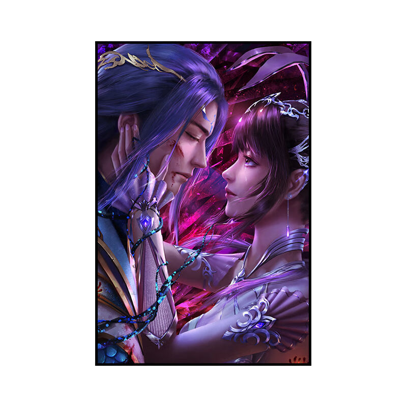 山头林村斗罗大陆diy数字油画 斗罗大陆唐三小舞diy数字油画卡通动漫