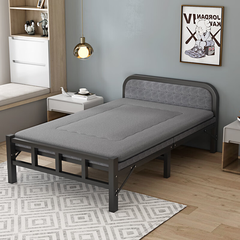 折叠床家用单人床午休午睡小床12米加固硬板床加床简易铁床 钢架厚板长190宽70