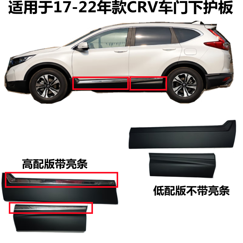 丽田适用于17 18 19 20 21新款crv车门下护板crv车身下饰板防撞防擦条