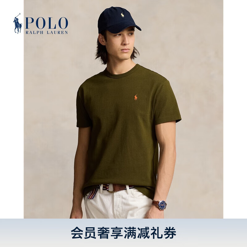 Polo Ralph Lauren 拉夫劳伦 男装 24春经典版棉平纹针织圆领T恤RL18172 300-洋甘菊色 S