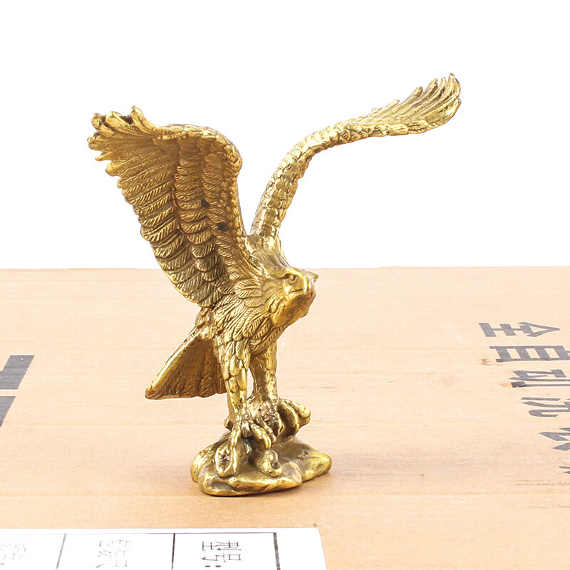 玄众阁铜鹰摆件雄鹰展翅金属老鹰大展宏图办公桌大鹏鸟工艺品 飞老鹰高12Cm