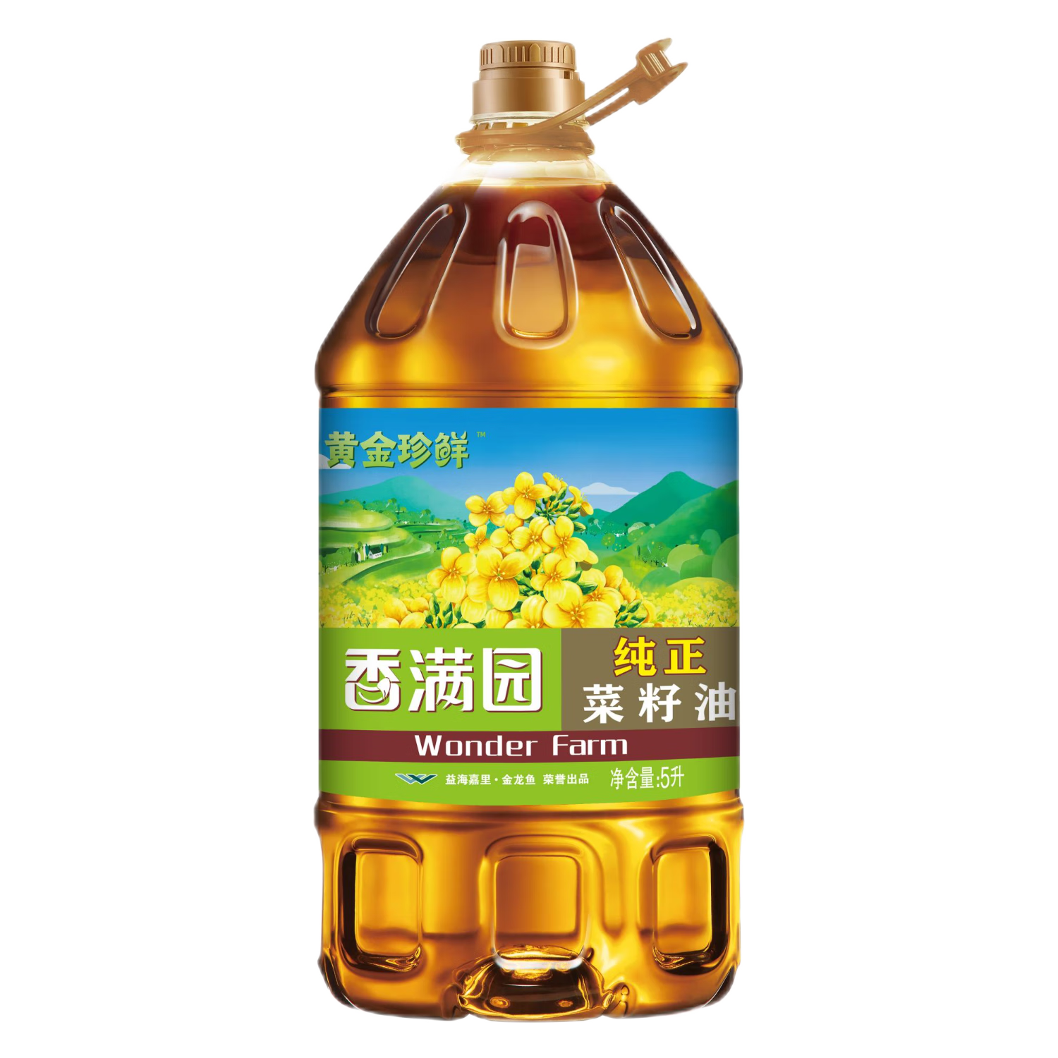 香滿園食用油 純正菜籽油5L  家用商用 金龍魚榮譽出品