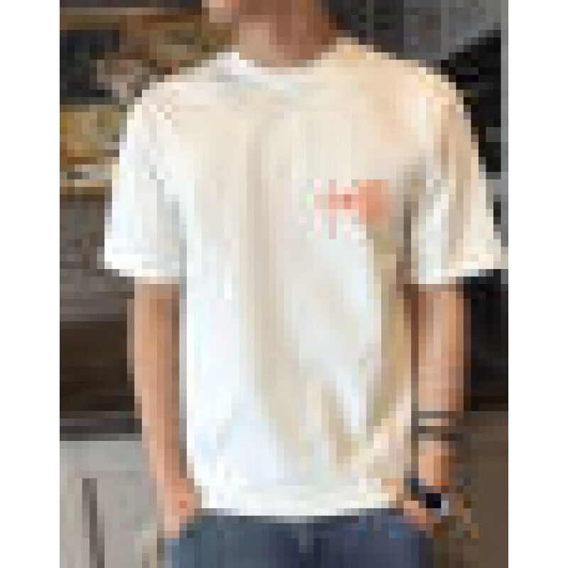 男棉夏季潮流男装新款宽松港风上衣棉字母印花t恤 白色-胸标横中国 s