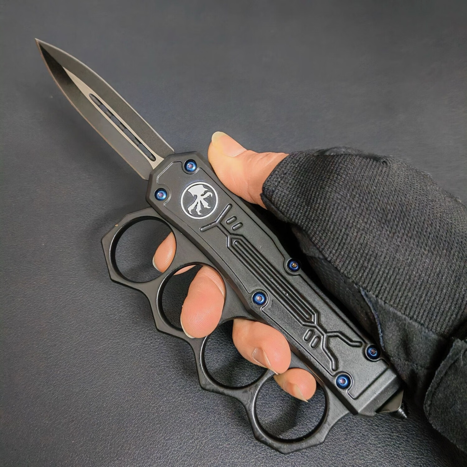 微技术拳套指虎刀【双刃】 21cm-大于60°【赠尼龙刀套】