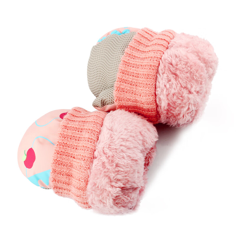 火炬人儿童手套冬季保暖加绒棉3岁到6岁男女宝宝小孩滑雪手套玩雪手套 草莓兔子