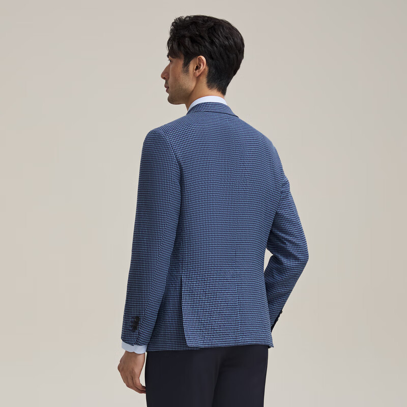 MAYOR男装 秋季Loropiana职业正装单排扣轻奢西服上衣 蓝色 170A （170/92A）