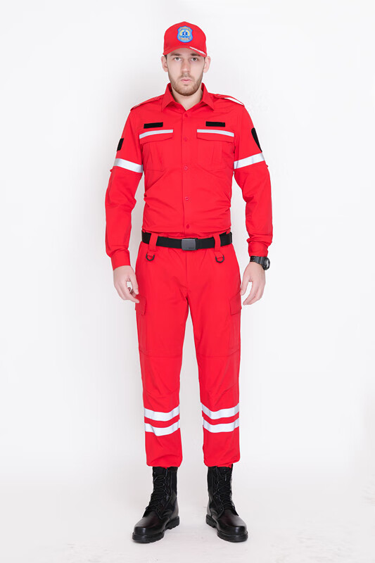 德威狮速干救援服国际应急救援服公益救援服套装空中救援服套装 红色
